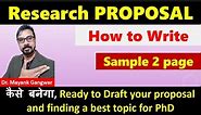 Research Proposal (Step-By-Step, Sample attached) [Send your Topic for Draft Proposal]