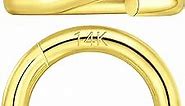 14K Solid Gold Split Ring OD=5mm ID=3.5mm AU585 20.5 Gauge Round Real Gold Key Ring 585 Jump Ring for Jewelry Making Qty=1 (14K Yellow Gold-5mm)