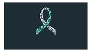 Cervical cancer awareness animation with white and teal ribbon made...