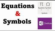 How to insert Equations and Symbols into a page in OneNote | Adding Math Equations in Pages | Symbol