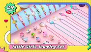 24 Pieces Little Girls Jewelry Set Princess Unicorn Necklace