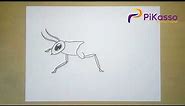 Cricket Insect Easy Drawing Tutorial