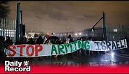 LIVE: Pro-Palestine protesters blockade BAE Systems factory in Glasgow's Govan