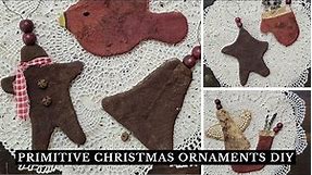 DIY Primitive Style Christmas Ornaments: Easy to make Using Batting and your favorite Embellishments