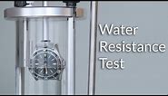 Water resistance watch test with pressure tester