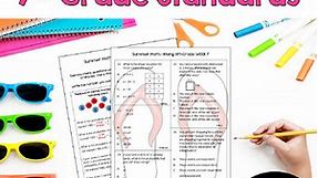 Summer Math Worksheets - Review of 7th Grade for Rising 8th Graders