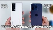POCO F5 Pro vs iPhone 14 Pro SPEED TEST & CAMERA Comparison | Zeibiz