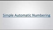 User Guide: Simple Automatic Numbering