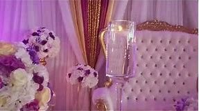 Purple and Gold wedding decor