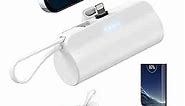 Abnoys Power-Bank-Portable-Charger - 8000mAh Ultra Compact Portable Phone Charger 5V3A Output Battery Pack Built-in Type-C Cable and Cell Phone Holder Compatible with iPhone and Samsung, etc.(White)