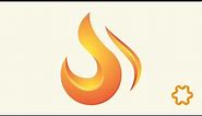 Simple Flame logo design illustrator tutorial in 3d style / fire logo design / adobe illustrator