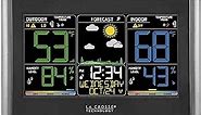 La Crosse Technology Weather Station with Customizable Alerts, Weather Forecast, Temperature, Dew Point, Humidity, Time, Heat Index, Large Display, Adjustable Brightness, Wireless, Black, C85845-INT