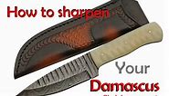 How to sharpen Damascus knife Arm shaving sharp, Knife Sharpeners for sharpening Damascus knives.