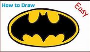 How to Draw Batman Logo Step by Step | Batman Logo | Batman Symbol Drawing Easy