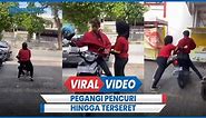 Detik-detik Karyawati Minimarket Pegangi Pencuri Hingga Terseret Motor di Tlogosari Semarang