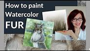 Watercolor Fur Tutorial (The EASY way to paint fur in watercolor!)
