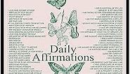 Daily Affirmations Poster - Motivational Print - Butterfly Art - Positive Quotes Art - Gift for Men & Women - Inspiring Decor for Dorm, Bedroom or Living Room - 8x10 UNFRAMED Wall Art