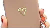 HJWKJUS Compatible with iPhone 6/6s Case for Women Girls, Soft Flexible Durable Cute Heart Pattern Slim Thin TPU Shockproof Case for iPhone 6/6s 4.7＂ -Brown