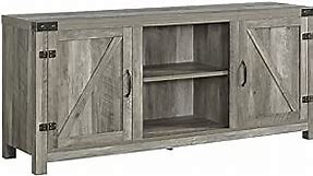 Walker Edison Georgetown Modern Farmhouse Double Barn Door TV Stand for TVs up to 65 Inches, 58 Inch, Grey