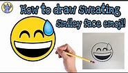 How to draw sweating smiley face emoji!