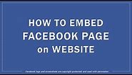 How to Embed Facebook Page on Website