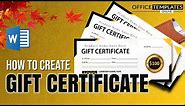 How to Design a Gift Certificate in Microsoft Word | Gift Card/Voucher Design