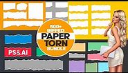 Ripped Paper Torn Design in Photoshop and Illustrator 500 PNG Images And Template Free Download