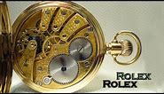 1928 HALF HUNTER ROLEX POCKET WATCH SOLID GOLD 9CT