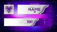 Cool Purple YouTube Banner Template | Banner + Twitter Header and Logo (PSD)