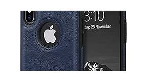 Classy Design Luxury Leather Phone Case for iPhone Xs Max Non-Slip Grip Full Body Ultra Slim Protective Case 6.5 Inch (Blue)