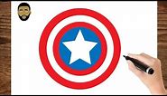 How To Draw Captain America logo - Step by step