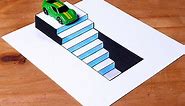How to Draw - Easy 3D Steps Illusion & Art