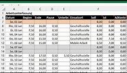Excel automatische Arbeitszeiterfassung erstellen - Vorlage Zeiterfassung mit Überstunden, Feiertage