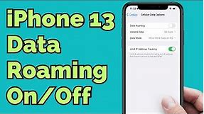 Data Roaming iPhone 13 - How to Turn On/Off