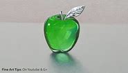 How to Draw Glass: a Crystal or Acrylic Green Apple - Fine Art-Tips.