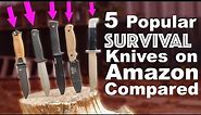 5 Popular Survival Knives on Amazon Ranked. Esee, Buck, Gerber, Cold Steel, Fallkniven