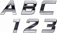 Elektroplate Personalized Set of Chrome Auto Letters and Numbers - Sport Style 1.2" x 1.2" | Premium Weatherproof Adhesive Emblems for Cars, Trucks, Motorcycles and More