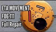 How To Service a Quartz Movement ETA F06.111 Watch Repair Tutorial | Watch Repair Channel