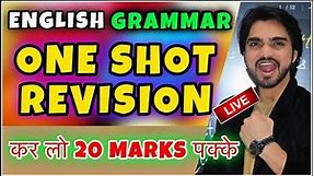 Live Class 10th English Full Revision Of Grammar | CBSE Class 10th Grammar One Shot | Watch Now