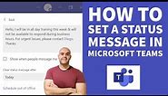 How To Set a Status Message in Microsoft Teams