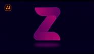 Z letter logo design illustrator | How to create a gradient logo design in Illustrator tutorial 2024