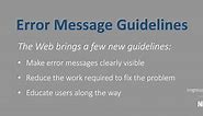 Error-Message Guidelines