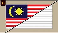 Adobe Illustrator | Crea The Malaysian Flag Into A Vector