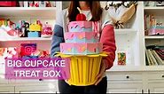BIG CUPCAKE Gift Box tutorial - Cricut & Silhouette Cameo paper craft templates on Etsy