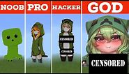 NOOB VS PRO VS HACKER VS GOD Minecraft Pixel art Creeper