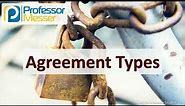 Agreement Types - CompTIA Security+ SY0-701 - 5.3