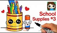 How to Draw Cute Back to School Supplies Easy #3