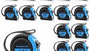 Yunsailing 15 Pieces Measuring Tape 16 Ft/ 5 M Self Lock Retractable Measuring Tape Easy Read Tape Measure with Fractions 1/8 Small Tape Measure with Pause Buttons for Engineer Crafter (Blue)