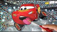 Draw LIGHTNING McQUEEN Tongue Out Jumping Scene in CARS . Drawing and Coloring for Kids | Tim Tim TV