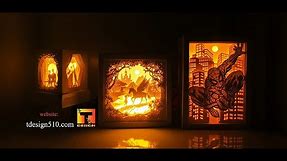 50+ beautiful Paper cut light box 3D shadow box Templates - Tdesign